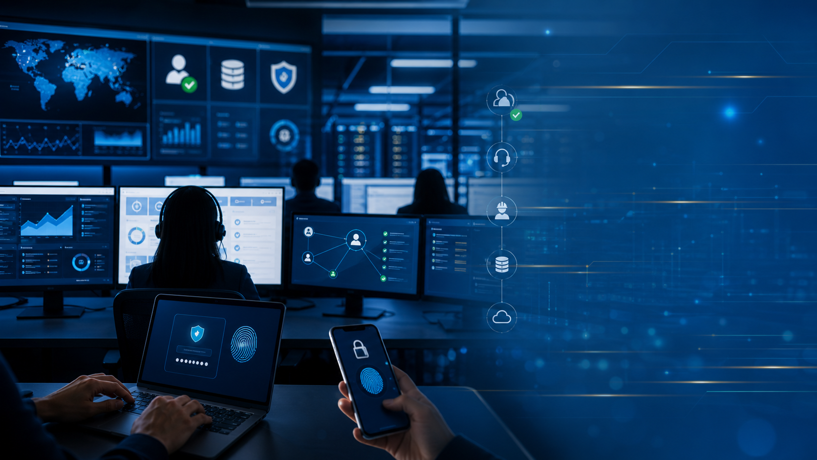 Operacao segura para clientes, suporte, CRM e monitoramento