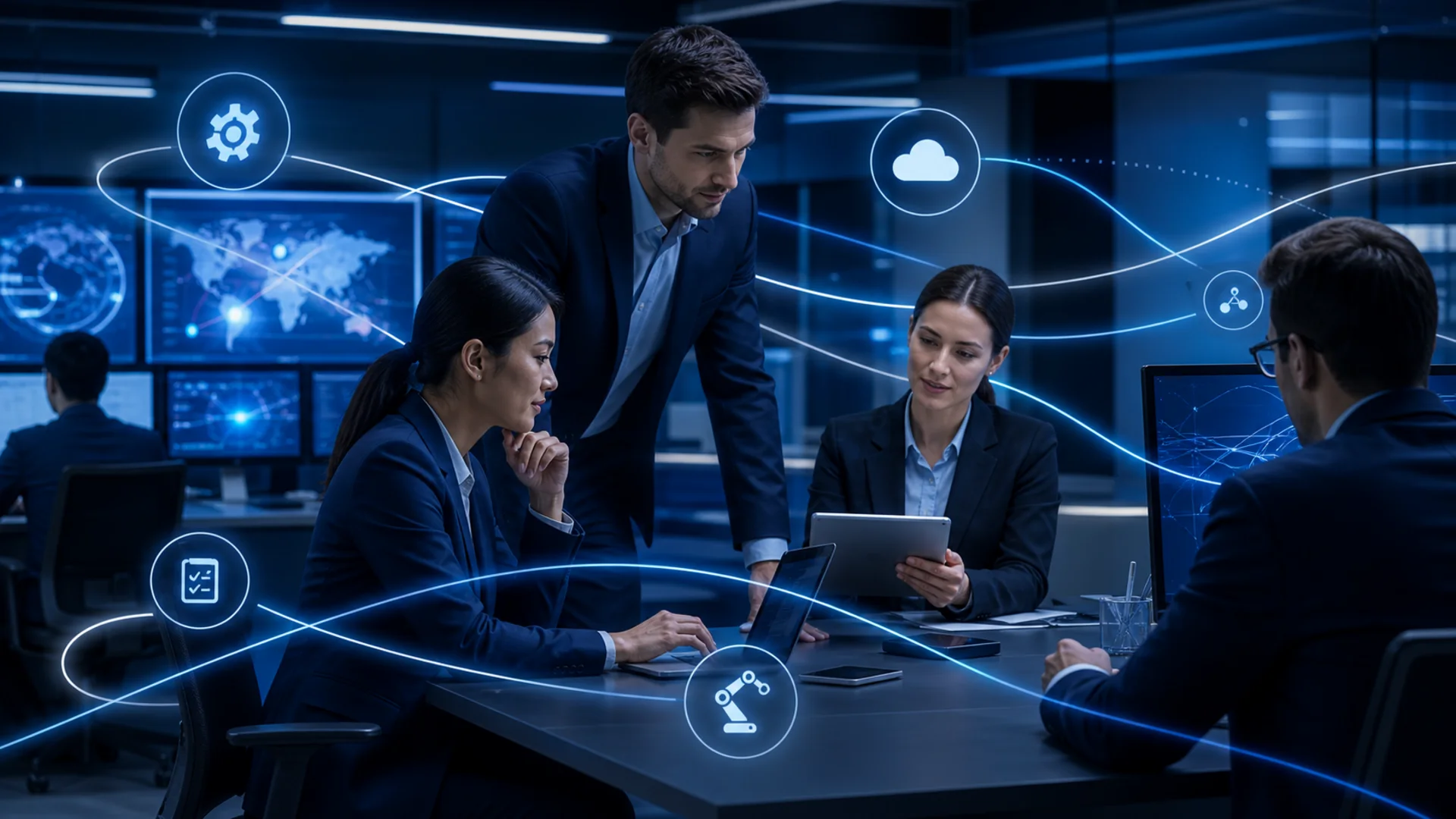 Equipe utilizando automação
